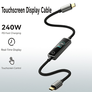 Câble de charge rapide Type-C 240W 5A PD3.1, conducteur en cuivre pur, connecteurs en alliage de zinc, gaine en nylon tressé, pour appareil photo, <span class=keywords><strong>ordinateur</strong></span> - Product Image 3