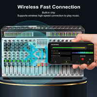 Console de mixage DJ professionnelle TX-16 à 16 canaux, mixeur audio USB, console de mixage pour guitare en métal avec son surround pour la scène