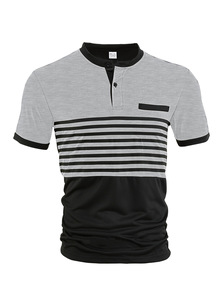 Polo a Rayas para Hombre, Manga Corta, Transpirable, Tejido de Punto, Casual, para Golf, con Logotipo Personalizado - Product Image 3