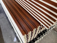 Panneau mural WPC OEM moderne ignifuge en placage de bois de charbon de bois, finition brillante UV, pour revêtement mural intérieur de luxe pour hôtels et bureaux
