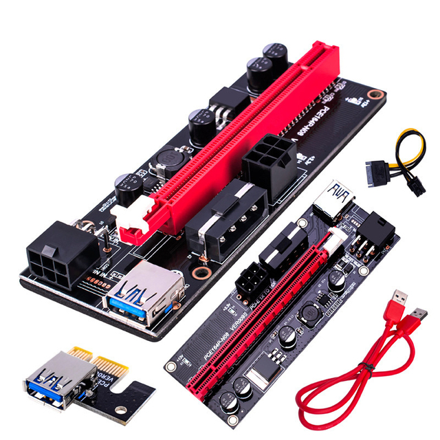 New Risers V009s PCI-E 1X/16X LER Riser Card Extender PCI Express Adapter USB 3.0 Cable Power GPU Parts in Stock