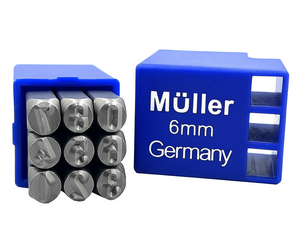 Industrial Grade 6mm German Font Steel Number Stamp <b>Set</b> Customizable OEM Support - Product Image 1