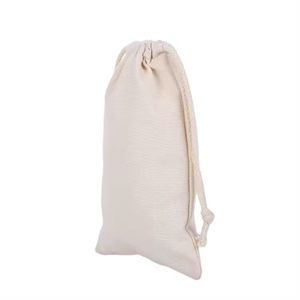 6oz 8oz 10oz Cotton Canvas <b>Fabric</b> Muslin Drawstring <b>Bag</b> Canvas Cotton Drawstring <b>Bag</b> With Double String - Product Image 4