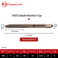 Tian Gong M35 Machine à tarauder au cobalt haute vitesse pour acier inoxydable, jeu de tarauds et filières à droite