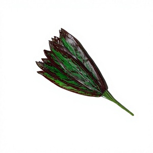 Feuille d'oiseau de paradis artificielle en plastique MNJHOJA, 18 têtes, haute simulation, bord rouge, couleur verte, pour usage intérieur, décoration de la maison - Product Image 1