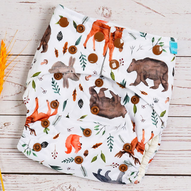 Happyflute Newborn Baby Nappies Absorbent Reusable Washable AIO Cloth Diaper Adjustable Cloth Nappy