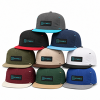 Casquette de baseball personnalisée à visière plate bicolore avec patch logo en caoutchouc, style streetwear structuré, fabrication OEM ODM, marque privée