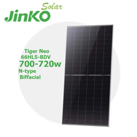 Panel Surya Jinko JA Tipe-N 700W hingga 720W IP68 Panel Fotovoltaik Jinko Panel Surya Bifasial Efisiensi Tinggi 700 Watt