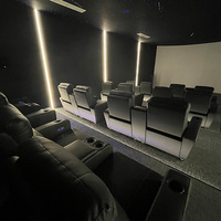 Ensemble canapé inclinable pour cinéma maison moderne simple à un siège en cuir véritable réglable électrique extensible chambres en bois