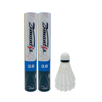 Volant de badminton en plumes d'oie, usage professionnel pour tournoi, modèle G8, durable, blanc naturel