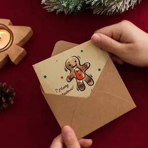 Hochwertiges braunes DIY-Geschenk papier 2022 Weihnachts geschenk einfache Segen-Grußkarten mit Envolpe