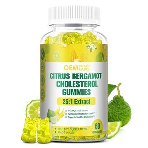 Oem đường miễn phí citrus bergamot <span class=keywords><strong>cholesterol</strong></span> Gummies 25:1 chiết xuất cam bergamot bổ sung cho <span class=keywords><strong>cholesterol</strong></span> cao hỗ trợ khỏe mạnh - Product Image 1