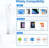 Lecteur de carte SD pour iPhone/iPad/Mac - Double connecteur USB-C SD/microSD/USB-A 3 emplacements Plug & Play