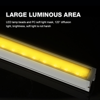 Dmx512 12w properti pencahayaan slider bangunan, lampu tabung piksel Ip66, RGB, lampu Led linier luar ruangan