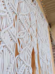 White Macrame <b>Curtain</b> Rope Wall Hanging Decorative Window <b>Drape</b> Home Decor - Product Image 4