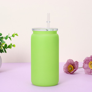 Vente en gros de gobelets en vrac personnalisés transparents de 16oz gobelet à café en paille avec couvercle en forme de bambou gobelets à neige - Product Image 5