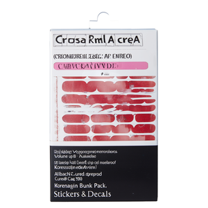 Pegatinas de Uñas Semicuradas Rojas Cruzadas, Magnéticas, con Efecto Voluminizador, Resistentes al Agua, Origen Coreano, Paquete al por Mayor - Product Image 3
