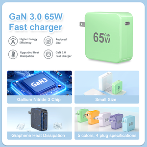Cargador de Laptop GaN PD 3.0 de 65W con USB C para UE, EE. UU., Reino Unido y Australia, Reemplazo del Adaptador de Corriente para MacBook Air, Dell, HP, <span class=keywords><strong>Lenovo</strong></span> - Product Image 2