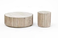 Table basse en bois de pin recyclé de style moderne du milieu du siècle, meubles organiques, méga gris, rotin, verre, salle à manger, service à thé, salon