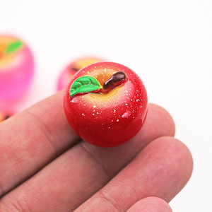 Miniaturas de Manzanas Luminosas en <span class=keywords><strong>Rosa</strong></span> y Rojo, Adornos de Comida en Miniatura, Frutas Navideñas para Manualidades, Accesorios para el Cabello con Pegamento en Crema - Product Image 2