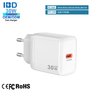 <span class=keywords><strong>Chargeur</strong></span> Mural Original IBD GaN PPS 33W PD <span class=keywords><strong>30W</strong></span> 20W QC18W USB Type C à Charge Rapide pour Téléphone Portable <span class=keywords><strong>iPhone</strong></span> 11 12 13 <span class=keywords><strong>14</strong></span> 15 <span class=keywords><strong>Pro</strong></span> Max - Product Image 3