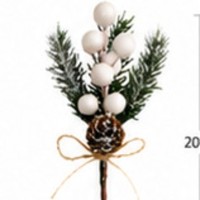 Promo! Dekorasi Ranting Natal Artifisial Cetak UV, Hiasan Kerucut Pinus, Buah Berry Merah, Aksen Kepingan Salju 25cm, Dekorasi Rumah untuk Liburan