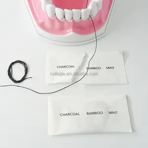 Sachet d'emballage fil à usage unique, sac en papier d'emballage fil dentaire au charbon de bambou