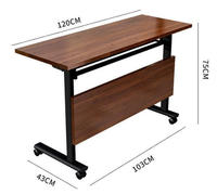 Table d'ordinateur pliable, bureau long pliable pour les formations et les établissements d'enseignement