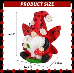 Résine <span class=keywords><strong>Lady</strong></span> <span class=keywords><strong>Bug</strong></span> Gnomes Figurines Décor, Printemps Cuisine Décor Cadeaux pour Femmes D'été Jardin Gnomes Pelouse Décorations Extérieures - Product Image 5