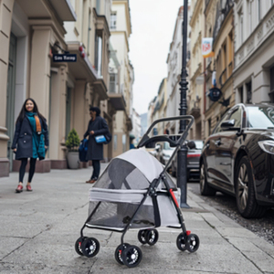 बिल्ली कुत्ते के लिए मेइवेपेट दोहरी हाथ कार्ट के लिए उपयुक्त अलग-अलग डिजाइन उच्च-अंत ऑक्शफोर्ड कपड़े भोजन प्लेट पालतू वाहक यात्रा - Product Image 5