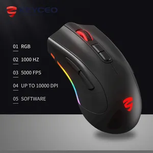 Souris de jeu personnalisée sans fil, rechargeable, OEM, de qualité supérieure, ergonomique, de bureau, 10000DPI, rétroéclairée rvb