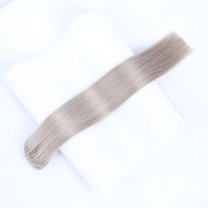 Extensions de cheveux humains Remy <span class=keywords><strong>blond</strong></span> platine lisses et soyeuses à clipser pour une tête entière - Product Image 2