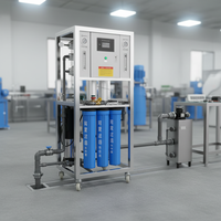 Système de traitement d'eau RO 500LPH 3200GPD à flux direct pour l'eau potable des cantines d'usine, unité en acier inoxydable 304