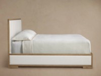 Lit Moderne de Luxe en Bois Massif, Modèle Darien avec Panneaux Capitonnés, Idéal pour Chambres Parentales et Mobilier Hôtelier Haut de Gamme