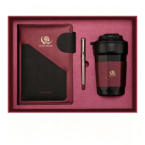 Custom Tri-Fold Faux Leather Office Gift Set Personalized Corporate Stationery Organizer With Multiple Compartments - Product Image 1
