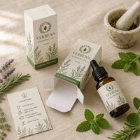 Boîte à Huiles Essentielles en Papier Semence avec Étiquette Personnalisée Imprimée, Emballage Aromathérapie Végétal, Coffret Cadeau pour Huiles Essentielles