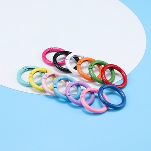 Anneau de suspension rond en alliage de zinc couleur bonbon avec fermoir à ressort ouvert pour porte-clés et étui d'écouteurs - Product Image 2