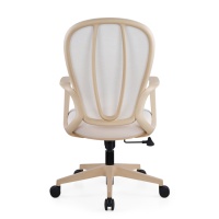 Chaise de bureau ergonomique moderne OEM ODM, dossier mi-haut champagne, double dossier, soutien lombaire, tissu maillé, hauteur réglable