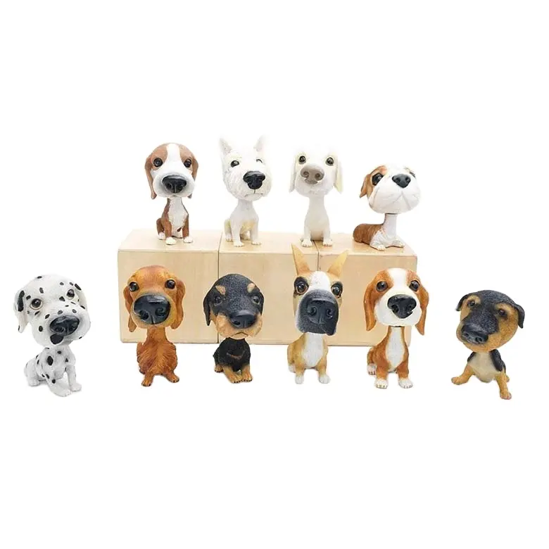 ダッシュボード装飾OEMボブルヘッドミニ子犬ポリレジンボブル犬車の装飾のための犬