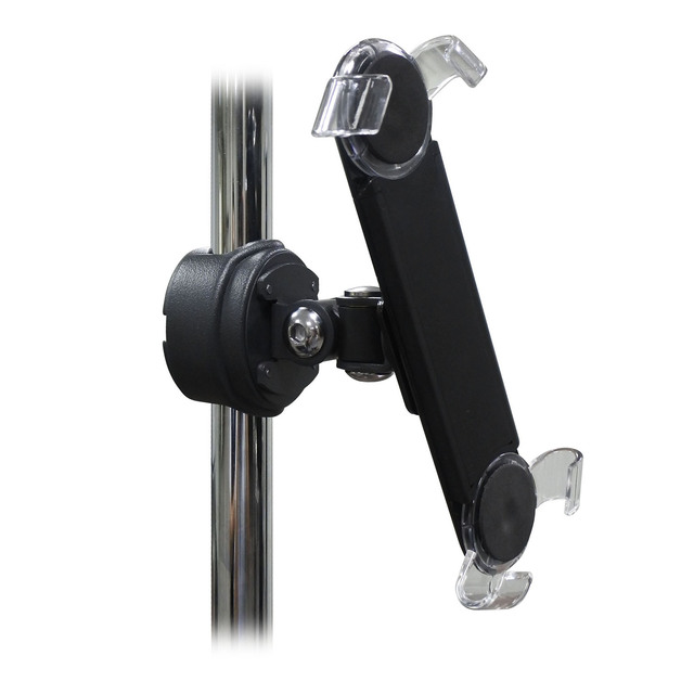 Adjustable 15-30mm Diameter Metal Black Tablet Holder Stand Universal Fit Floor Stand Max 3kg Capacity for Most 7'~10' Tablets