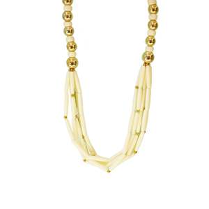 Fashion Beaded <b>Necklace</b> 316L Stainless Steel PVD Gold Plating Sustainable Resistant Long <b>Statement</b> Jewelry - Product Image 1