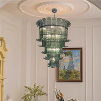 Lampes de salon de style français, lustres rétro pour villa et duplex, lampes en verre artistique américain pour salle à manger principale et chambre à coucher