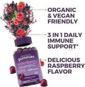 Vitadiscovery OEM Gummies à l'Immunité à Base de Sureau Biologique Halal Vitamine C + Zinc + Oméga 3 Antioxydant Compléments Alimentaires à Base de Plantes pour Adultes - Product Image 5