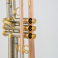 Phosphorus Bronze Heavier 3 Piston BB Key Trumpet Tricolor Matte Brushed Finish with Amado Water Key Fixed Ring Brass Instrument