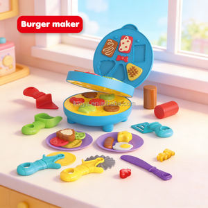 Ensemble de pâte à <span class=keywords><strong>modeler</strong></span> colorée Lucky Toys, créations de cuisine, gaufres, <span class=keywords><strong>pizza</strong></span>, hamburgers, jouet de chef factice, nourriture de jeu, outils de modelage - Product Image 2