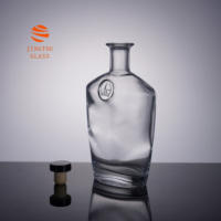 Botella de Vidrio Transparente de Lujo de 700 ml y 750 ml para Whisky, Ginebra y Ron, Fabricante de Botellas de Vidrio Personalizadas OEM