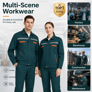 Ensemble uniforme <span class=keywords><strong>de</strong></span> travail printemps/automne pour hommes et femmes, vêtements <span class=keywords><strong>de</strong></span> travail réfléchissants à manches longues, résistants à l'usure, en polyester, pour atelier <span class=keywords><strong>de</strong></span> réparation automobile - Product Image 4
