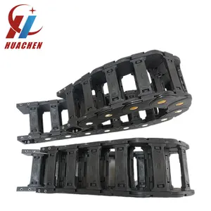 Black Color CNC Plastic Crane Cable Carrier Flexible Nylon PA66 Cable Energy Chain Drag Chain