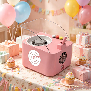 Machine <span class=keywords><strong>à</strong></span> faire de la <span class=keywords><strong>barbe</strong></span> <span class=keywords><strong>à</strong></span> <span class=keywords><strong>papa</strong></span> portable, de petite taille, <span class=keywords><strong>à</strong></span> fonctionnement manuel, avec couvercle transparent, pour les foires et les stands de restauration - Product Image 6