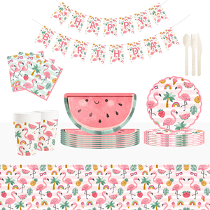 Platos de Papel Ovalados Desechables con Diseño de Flamenco DAMAI, Decoración para Fiestas, Suministros para Fiestas de Cumpleaños, Juego de Vajilla - Product Image 1